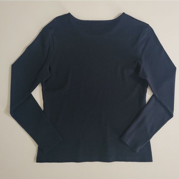 Croft & Barrow® Crewneck Women's Black Long-Sleeve Tee - Picture 12 of 13